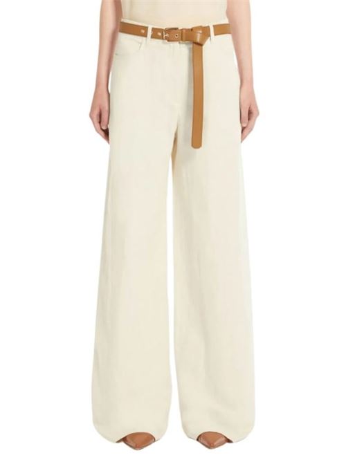 Five-pocket trousers in cotton and linen drill Max Mara | 2416131081600.001